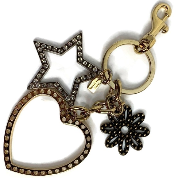 Coach Rare HTF Dangle Heart Swivel Keychain Fob - Picture 3 of 3